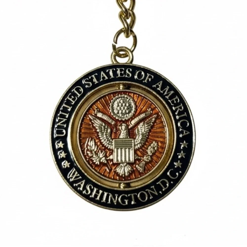 United States of America Washington DC Souvenir Keychain Emblem‎ Flag Dome